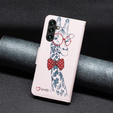 Etui z klapką do Samsung Galaxy A05s, Wallet, Giraffe różowe
