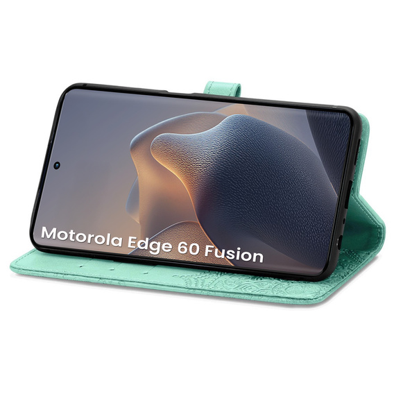 Etui z klapką do Motorola Edge 60 / 60 Fusion, Mandala, zielone