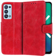 Skórzane Etui Wallet do Oppo Reno6 Pro 5G, Red