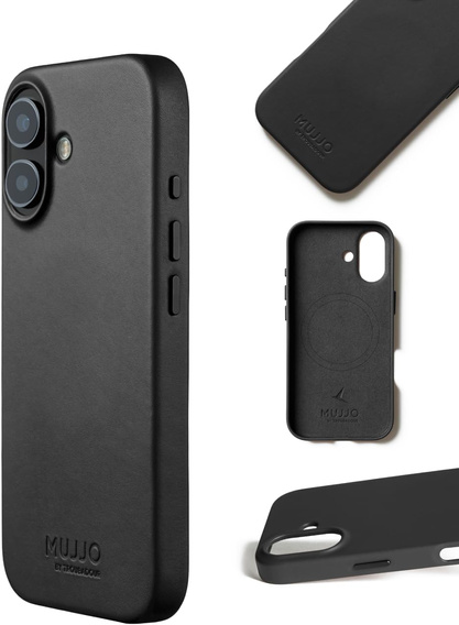 Etui Mujjo Skórzane do iPhone 17, MagSafe, czarne