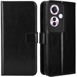 Etui z klapką do Oppo Reno 11F 5G, Crazy Horse Wallet, czarne