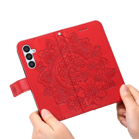 Etui z klapką do Samsung Galaxy A54 5G, Mandala, czerwone