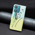 Etui z klapką do Motorola Edge 40 Neo, Wallet, Feather niebieskie / żółte