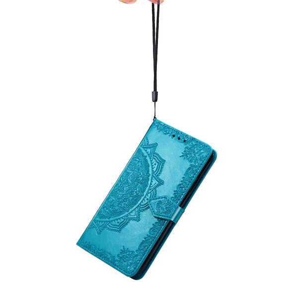 Etui z klapką do Motorola Edge 50 Pro, Mandala, niebieskie