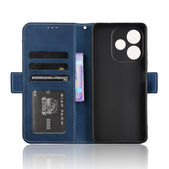 Etui z klapką do Oppo A5 Pro 5G, Card Slot, granatowe