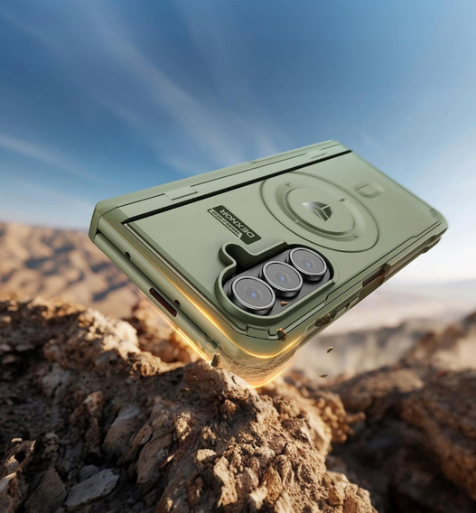 Etui pancerne do Samsung Galaxy Z Fold7 5G, Dexnor Magnetic,  do MagSafe - zielone