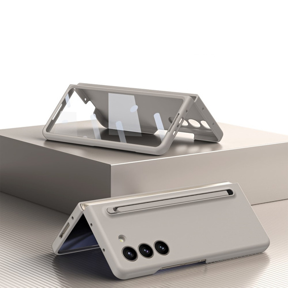 Etui do Samsung Galaxy Z Fold6 5G, ze szkłem i rysikiem, szare