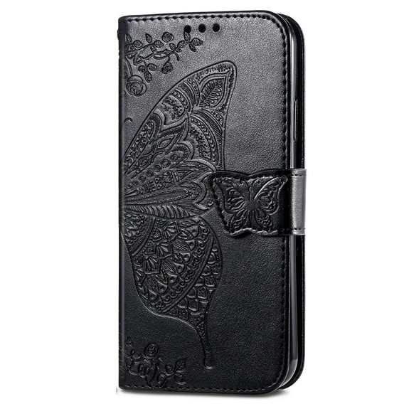 Etui z klapką do Infinix Hot 40i, Butterfly, czarne