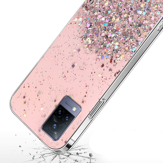 Etui do Vivo V21 5G, Glittery, różowe