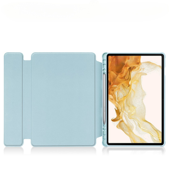 Etui z klawiaturą do Samsung Galaxy Tab S9+, Rotary 360° Leather, jasnoniebieskie