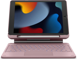 Etui z klawiaturą do iPad 10.2" 2021/2020/2019 (9/8/7 gen.), Dexnor Magnetic Keyboard Touchpad, różowe