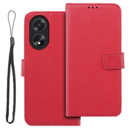 Etui z klapką do Oppo A58 4G, Crazy Horse Wallet, czerwone
