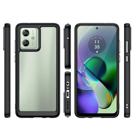 Etui do Motorola Moto G54 5G, Fusion Hybrid, przezroczyste / czarne