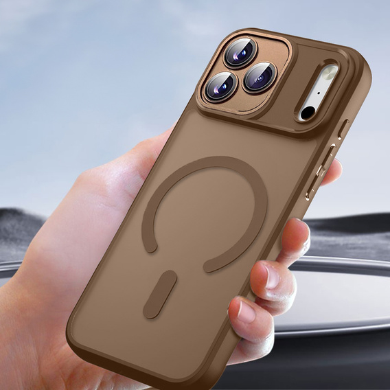 Etui do iPhone 17 Pro Max, do MagSafe, ERBORD Matt Case, desert titanium