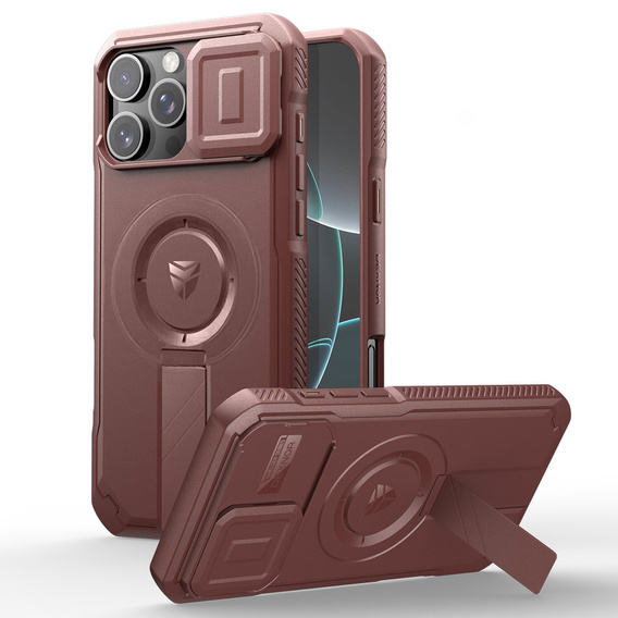 Etui Dexnor MagSafe do iPhone 16 Pro Max magnetyczne z przesuwaną osłoną aparatu – czerwone