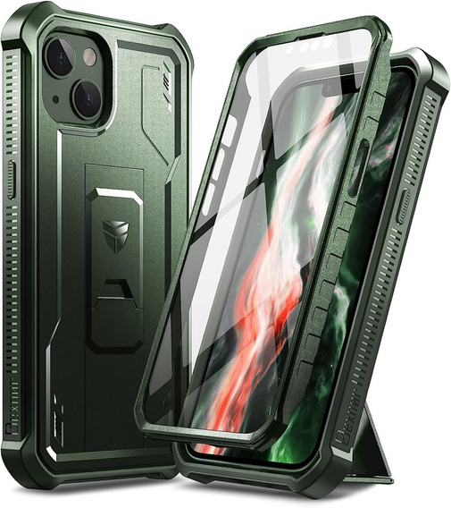 Etui pancerne do iPhone 13 / 14, Dexnor Full Body, zielone