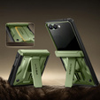 Etui do Samsung Galaxy Z Flip 7, Tongate MECH z klipsem, zielone