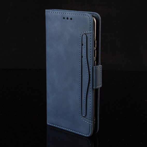 Etui z klapką do Realme GT 7 / 7T, Card Slot, granatowe