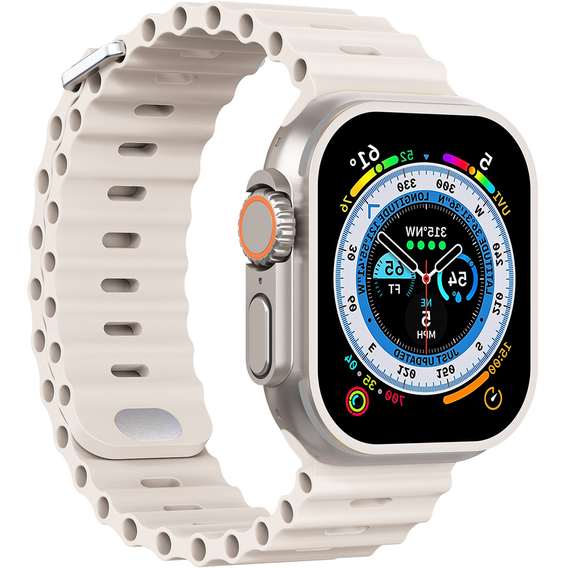Pasek Silikonowy do Apple Watch 1/2/3/4/5/6/7/8/9/10/11/SE Ultra 1/2/3 42/44/45/46/49mm, Beżowy