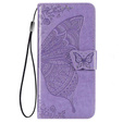 Etui z klapką do Samsung Galaxy M33, Butterfly, fioletowe