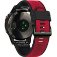 Pasek Silikonowy Quickfit 22mm do Garmin, Czerwony / Czarny