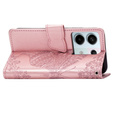 Etui z klapką do Xiaomi Redmi Note 13 Pro 5G, Butterfly, różowe rose gold