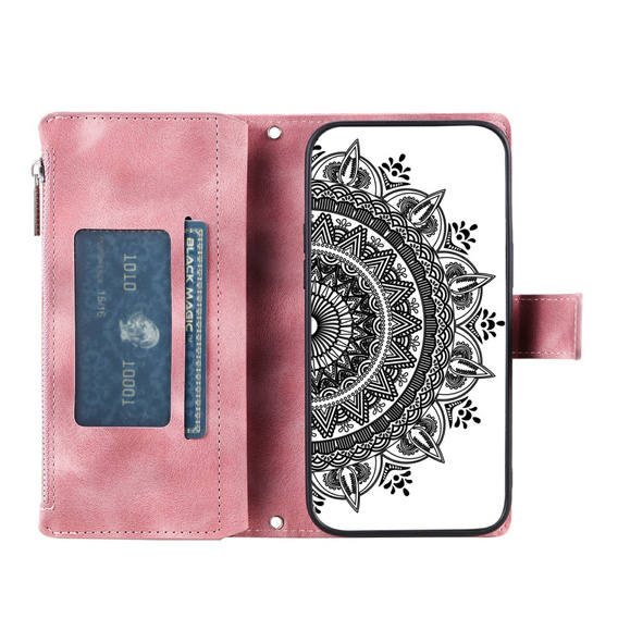 Etui z klapką do Xiaomi Redmi Note 13 Pro 4G, Mandala, różowe rose gold