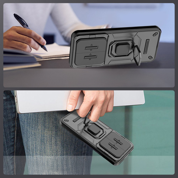 Etui do Xiaomi Redmi Note 15 5G / Poco M8 5G, KickStand Camera Lens, czarne