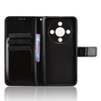 Etui z klapką do Honor Magic 8 Lite, Crazy Horse Wallet, czarne