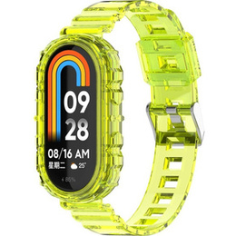 Pasek Silikonowy do Xiaomi Smart Band 10 / 9 / 8, Przezroczysty żółty