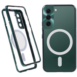 Etui Magnetic Dual Glass MagSafe do Samsung Galaxy S22 Plus, zielone