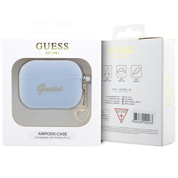 Etui Guess do AirPods Pro 2, Silicone Charm, Niebieskie