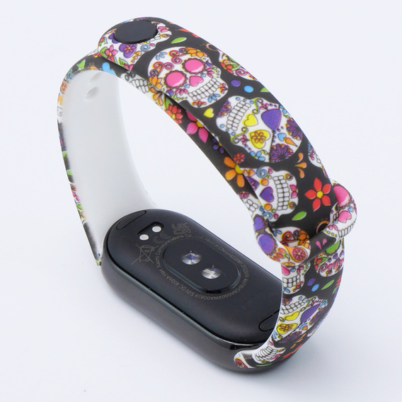 Pasek Silikonowy do Xiaomi Smart Band 10 / 9 / 8, Kolorowe czaszki