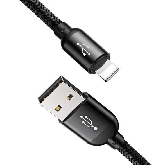 BASEUS 3in1 Kabel Type-C / Lightning / MicroUsb 1.2M - Black