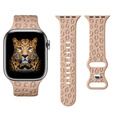 Pasek Silikonowy do Apple Watch 1/2/3/4/5/6/7/8/9/10/11/SE 38/40/41/42mm, Leopard, Jasnobrązowy