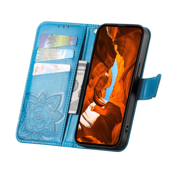 Etui z klapką do Xiaomi Redmi Note 15 Pro Plus 5G / Poco M8 Pro 5G, Butterfly, niebieskie
