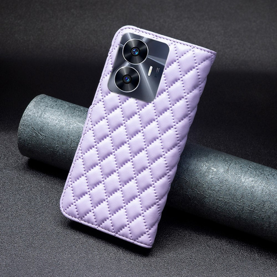 Etui z klapką do Realme C55, Wallet, BINFEN COLOR, fioletowe