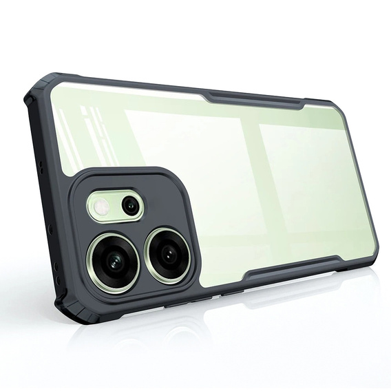 Etui do Oppo Reno 14 F / 14 FS, AntiDrop Hybrid, przezroczyste z czarną ramką