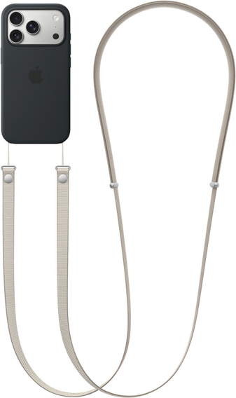 Smycz na telefon kompatybilna z etui do iPhone 17, odpinana magnetyczna klamra, pasek na szyję – beżowa