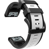 Pasek Silikonowy do Garmin Fenix 5/6/7 Forerunner 945/935, Biały / Czarny