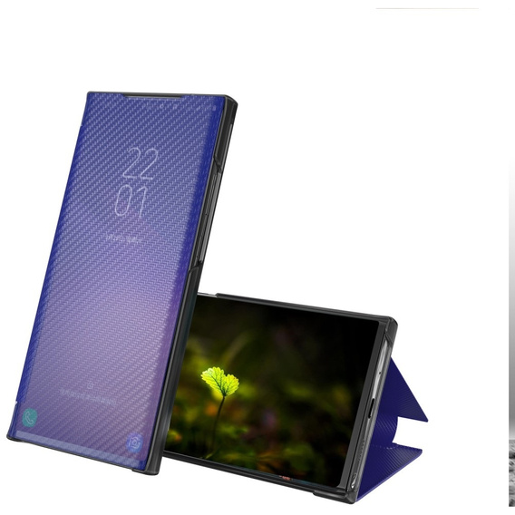 Etui Carbon Fiber Folio Flip do Xiaomi Poco M4 Pro 5G / Redmi Note 11S 5G, Purple 