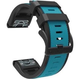 Pasek Silikonowy Quickfit 22mm do Garmin, Niebieski / Czarny
