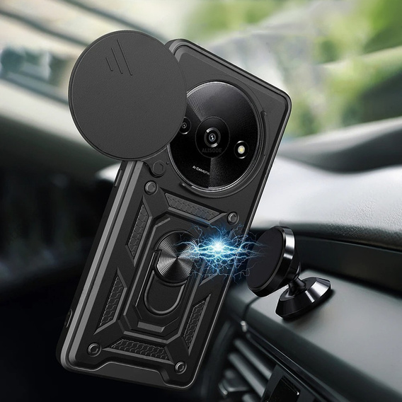 Etui pancerne do Xiaomi Redmi A3, CamShield Slide, czarne