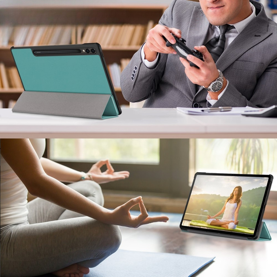 Etui do Samsung Galaxy Tab S9 Plus, Smartcase z miejscem na rysik, zielone