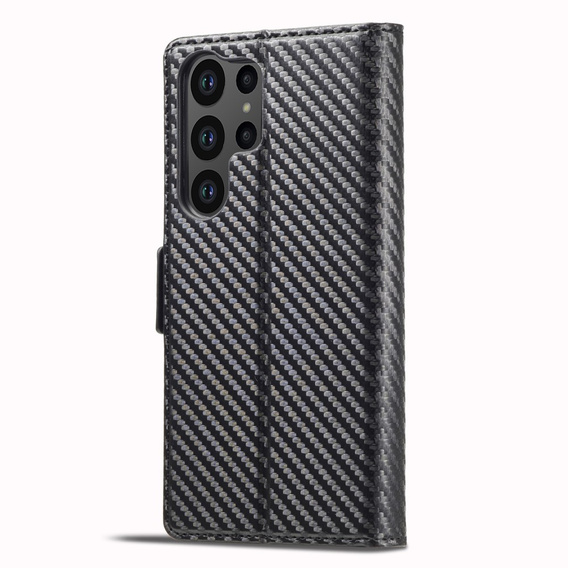 Etui z klapką do Samsung Galaxy S23 Ultra, Carbon LC.IMEEKE, czarne