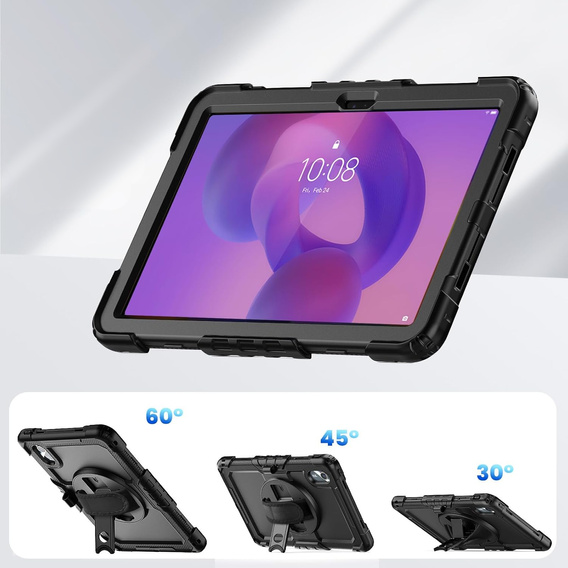 Etui pancerne do Lenovo Idea Tab 11" 2025 TB336FU TB336ZU, ochronne 360 z miejscem na rysik, czarne
