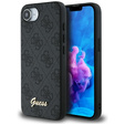 Etui GUESS do iPhone 16E, 4G Metal Gold Logo, czarne