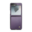 Etui do Samsung Galaxy Z Flip7, CASEME Litchi Leather, fioletowe