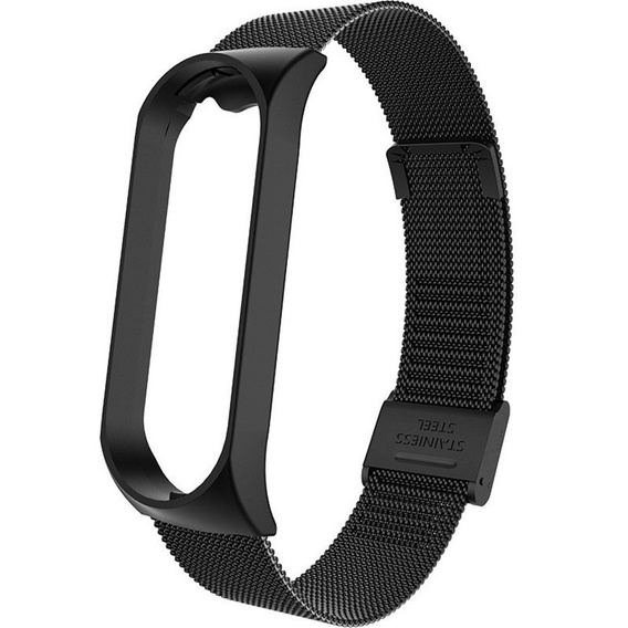 Pasek Bransoleta Milanese do Xiaomi Mi Band 3 / Mi Band 4, Czarny