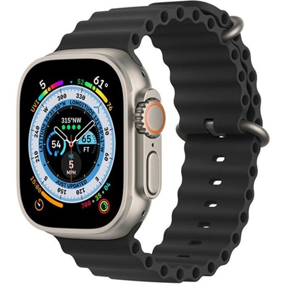 Pasek Silikonowy do Apple Watch 1/2/3/4/5/6/7/8/9/10/SE 38/40/41/42mm, Czarny